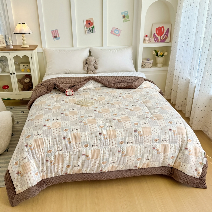 91家纺网 家纺一手货源 找家纺 宜梦家居 2025新款全棉纯棉豆豆被被子被芯 BT-密罐团团