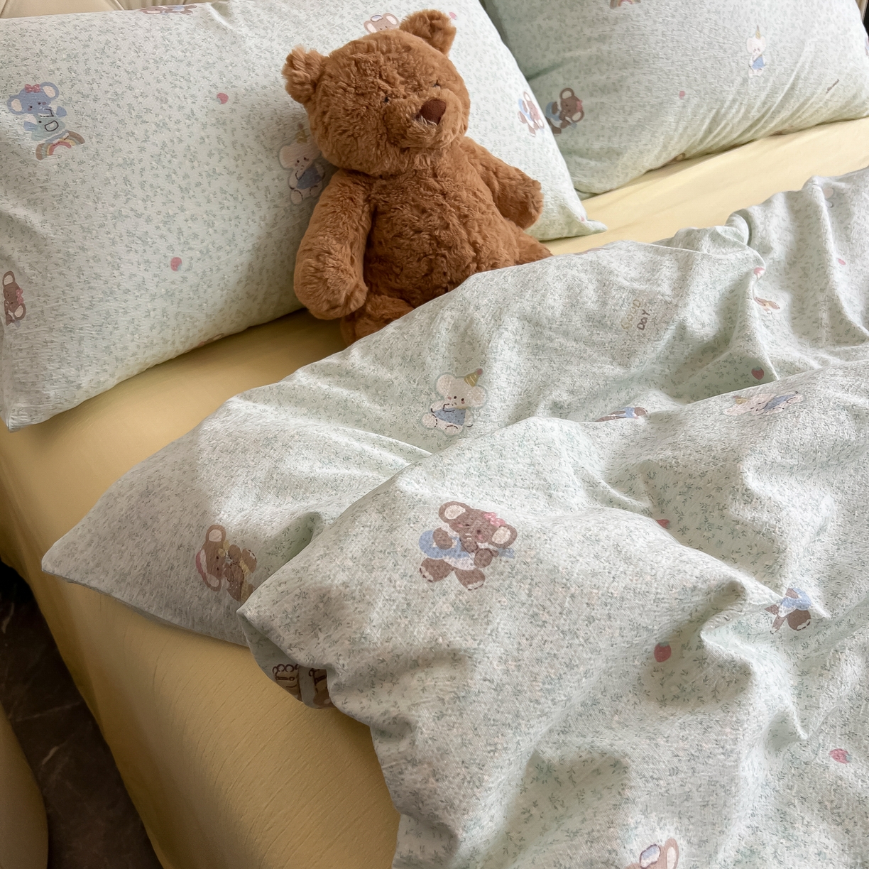 91家纺网 家纺一手货源 找家纺 韩巢家纺 2025新款双层纱床上用品四件套热销款超柔学生宿舍床单被套三件套 少女象