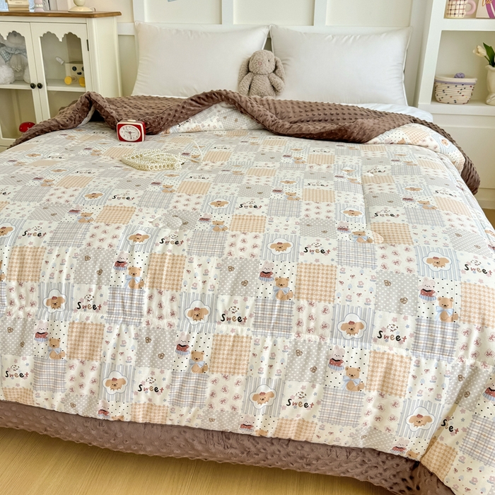 91家纺网 家纺一手货源 找家纺 宜梦家居 2025新款全棉纯棉豆豆被被子被芯 BT-密罐团团