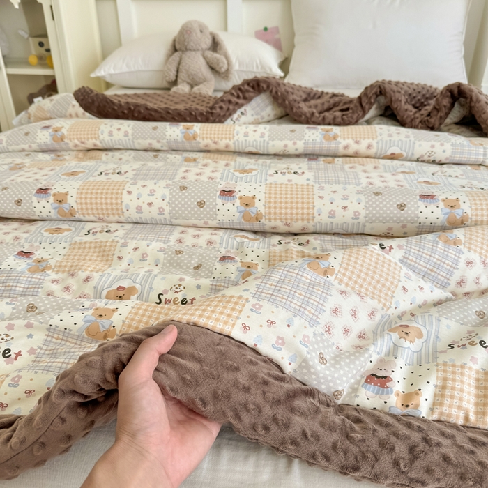 91家纺网 家纺一手货源 找家纺 宜梦家居 2025新款全棉纯棉豆豆被被子被芯 BT-密罐团团