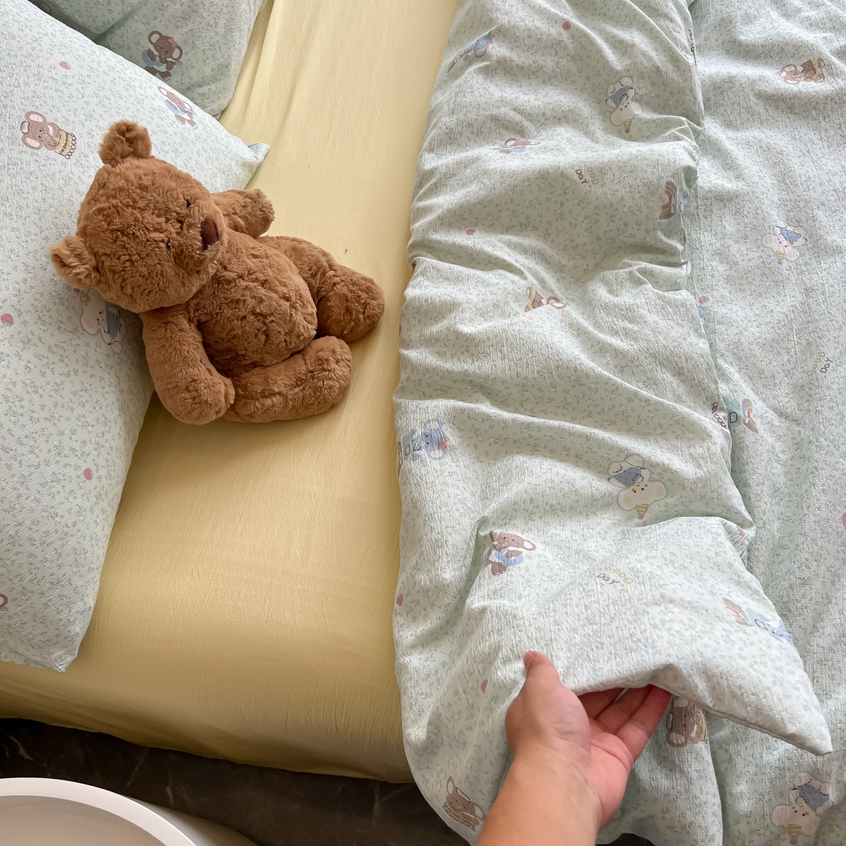 91家纺网 家纺一手货源 找家纺 韩巢家纺 2025新款双层纱床上用品四件套热销款超柔学生宿舍床单被套三件套 少女象