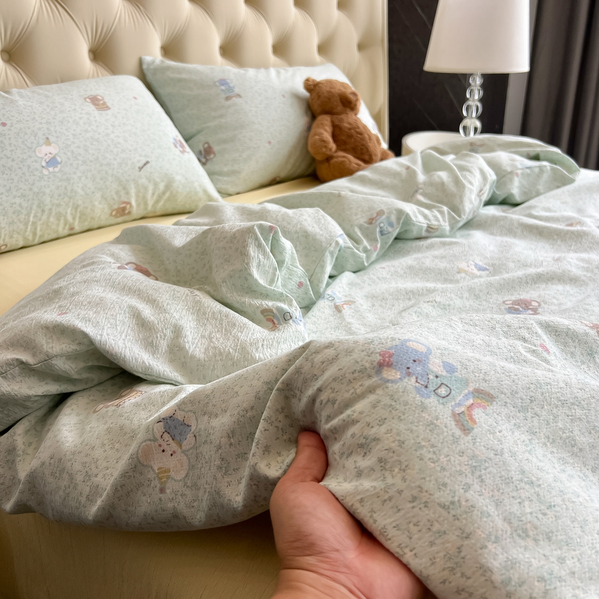 91家纺网 家纺一手货源 找家纺 韩巢家纺 2025新款双层纱床上用品四件套热销款超柔学生宿舍床单被套三件套 少女象