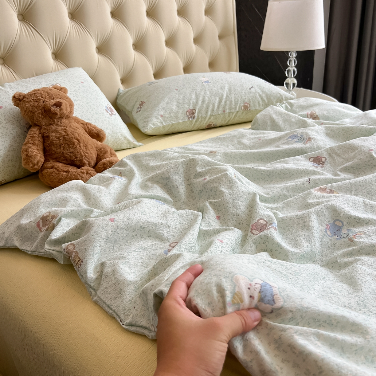 91家纺网 家纺一手货源 找家纺 韩巢家纺 2025新款双层纱床上用品四件套热销款超柔学生宿舍床单被套三件套 少女象