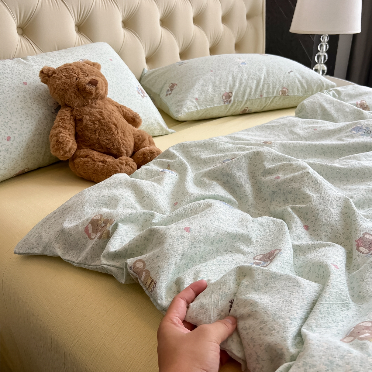 91家纺网 家纺一手货源 找家纺 韩巢家纺 2025新款双层纱床上用品四件套热销款超柔学生宿舍床单被套三件套 少女象