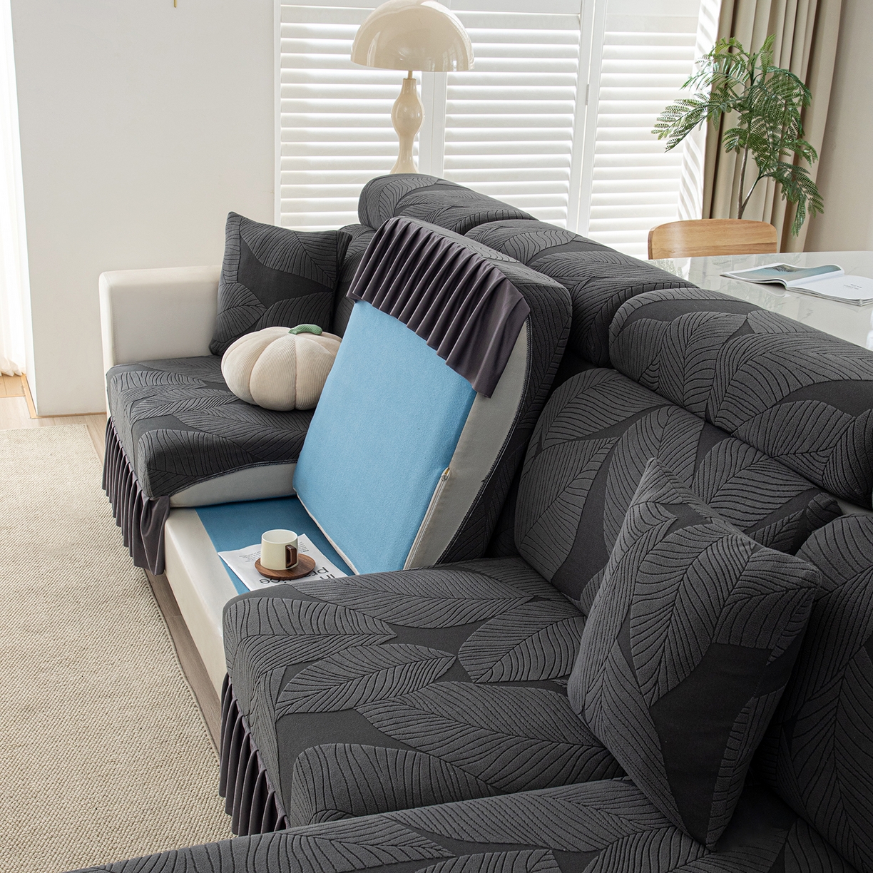 91家纺网 家纺一手货源 找家纺 （总）沐沐家纺 2026新款霏叶裙边沙发笠