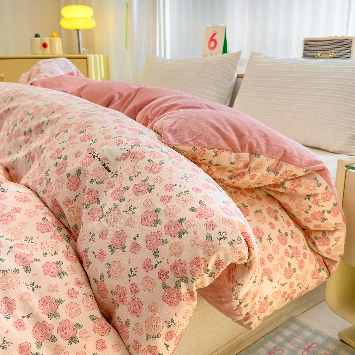 清雅福 2025新款秋冬新品全棉印花棉加绒单被套单品被套被套单件 棉绒-遇见浪漫