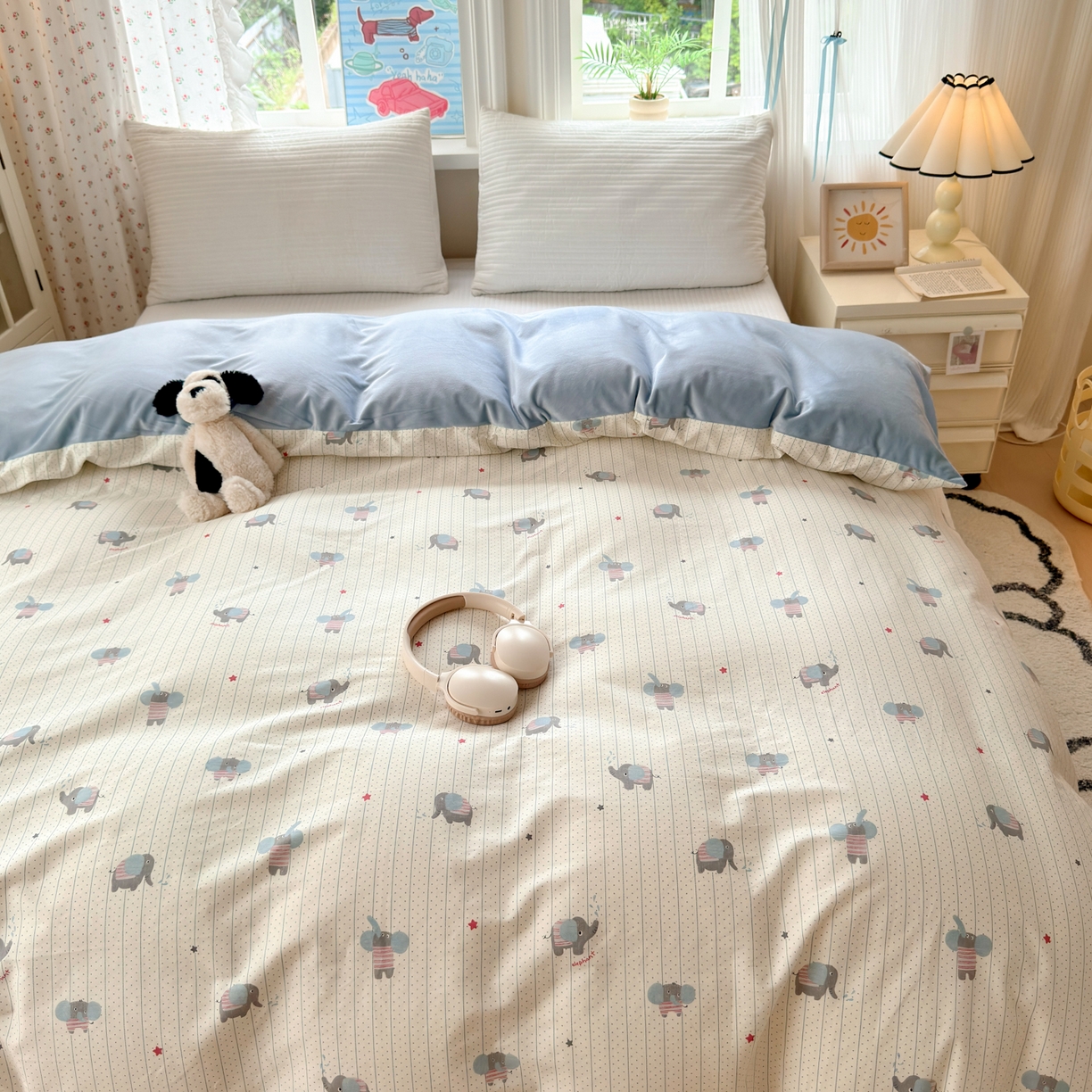 91家纺网 家纺一手货源 找家纺 清雅福 2025新款秋冬新品全棉印花棉加绒单被套单品被套被套单件 棉绒-跳跳象