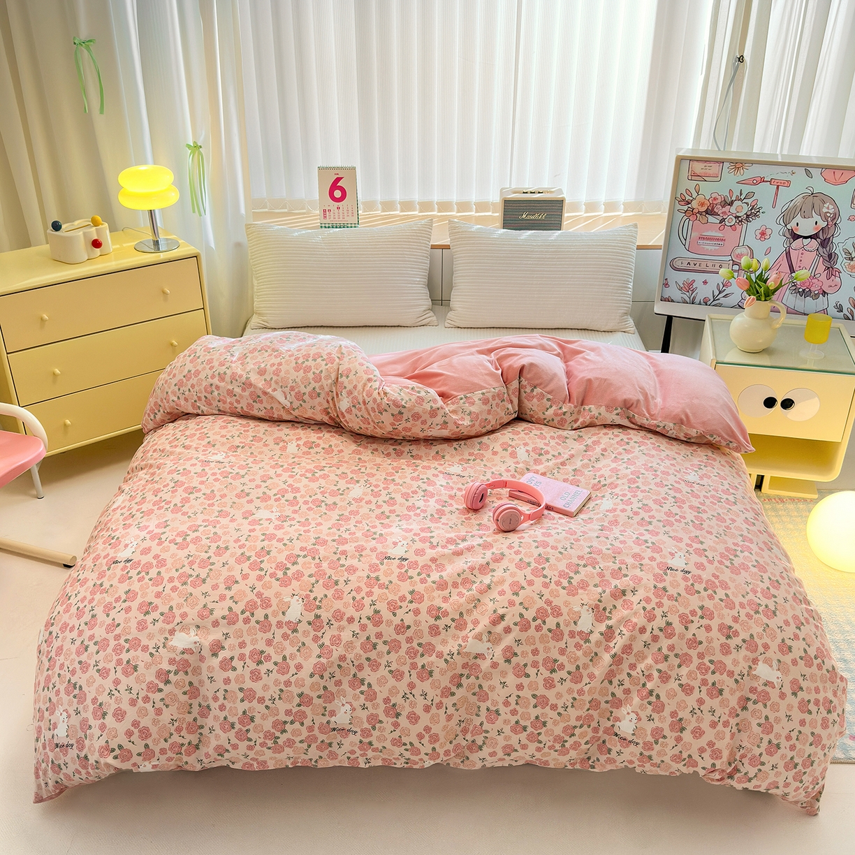 91家纺网 家纺一手货源 找家纺 清雅福 2025新款秋冬新品全棉印花棉加绒单被套单品被套被套单件 棉绒-遇见浪漫