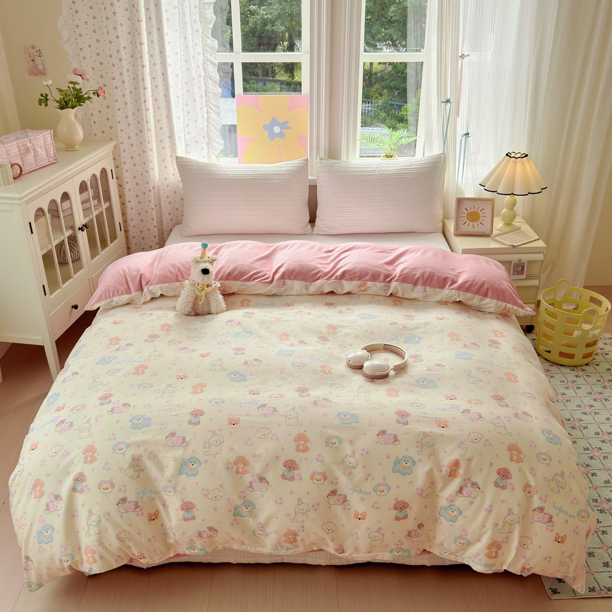 91家纺网 家纺一手货源 找家纺 清雅福 2025新款秋冬新品全棉印花棉加绒单被套单品被套被套单件 棉绒-狗狗家族