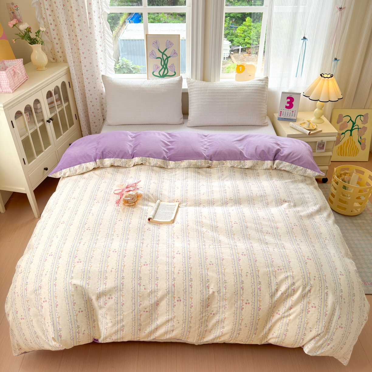 91家纺网 家纺一手货源 找家纺 清雅福 2025新款秋冬新品全棉印花棉加绒单被套单品被套被套单件 棉绒-花季时光