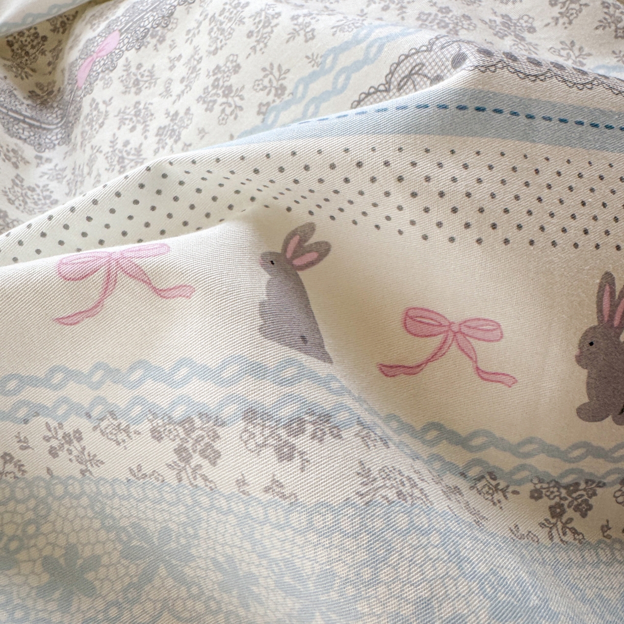 91家纺网 家纺一手货源 找家纺 清雅福 2025新款秋冬新品全棉印花棉加绒单被套单品被套被套单件 棉绒-花边兔