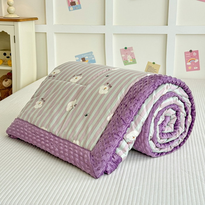 91家纺网 家纺一手货源 找家纺 宜梦家居 2025新款全棉纯棉豆豆被被子被芯 BT-努力小狗