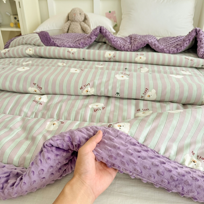 91家纺网 家纺一手货源 找家纺 宜梦家居 2025新款全棉纯棉豆豆被被子被芯 BT-努力小狗