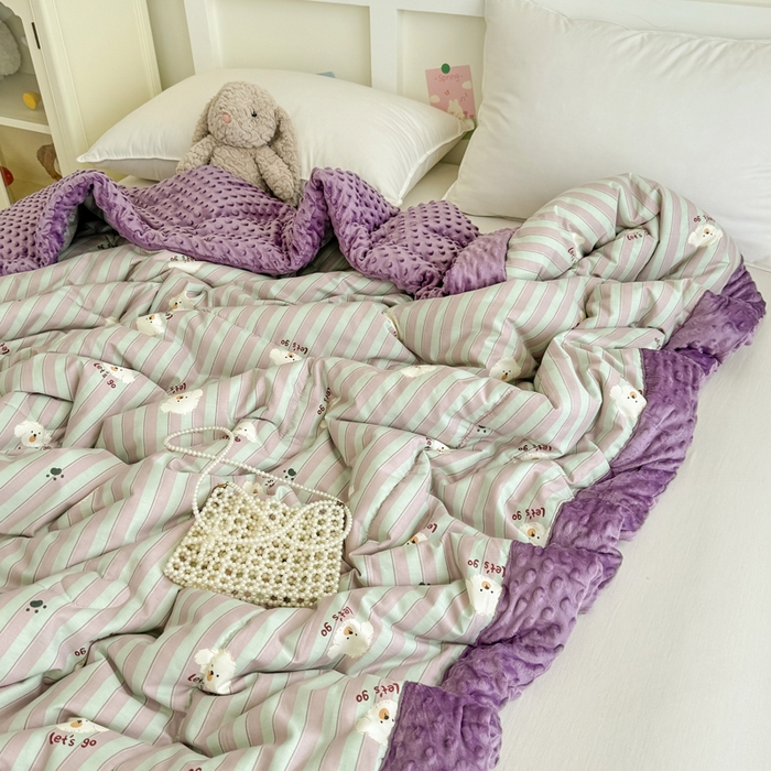 91家纺网 家纺一手货源 找家纺 宜梦家居 2025新款全棉纯棉豆豆被被子被芯 BT-努力小狗