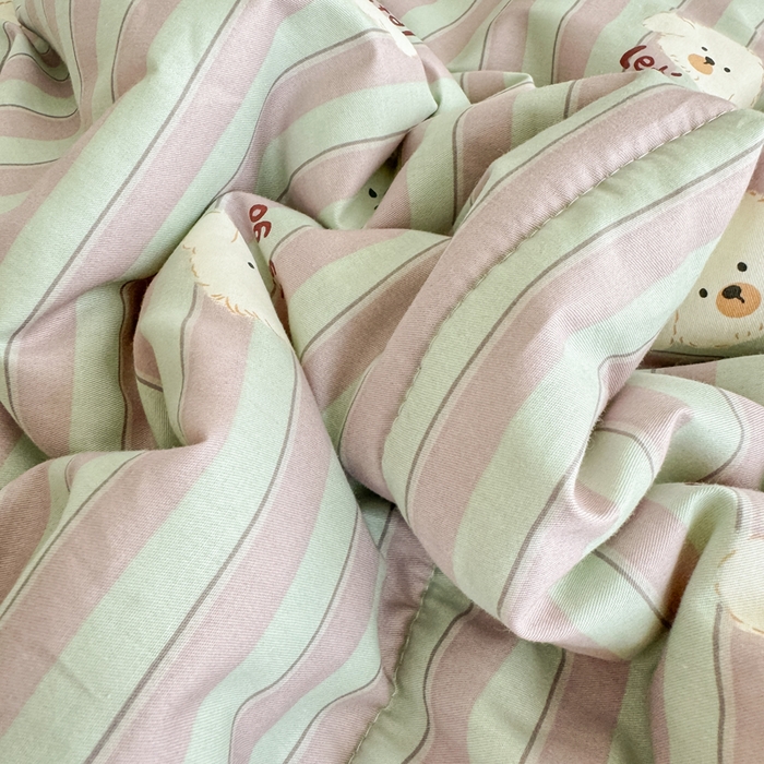 91家纺网 家纺一手货源 找家纺 宜梦家居 2025新款全棉纯棉豆豆被被子被芯 BT-努力小狗