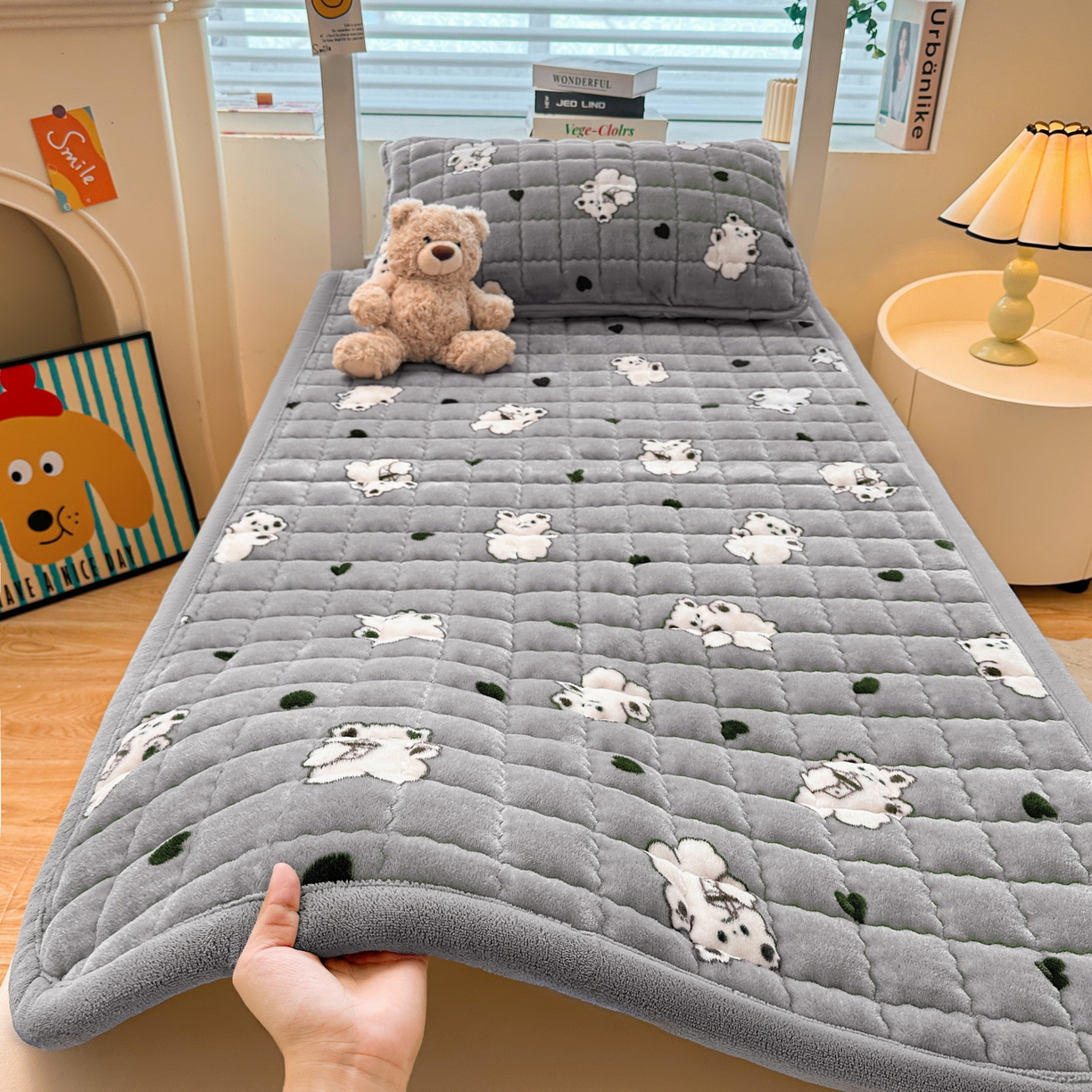 91家纺网 家纺一手货源 找家纺 （总）爱思凯家纺 2025新款水晶边-牛奶绒学生床褥-第三批