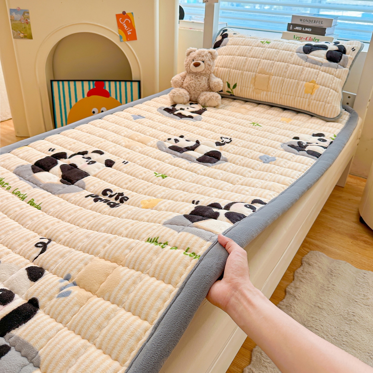 91家纺网 家纺一手货源 找家纺 （总）爱思凯家纺 2025新款水晶边-牛奶绒学生床褥-第三批