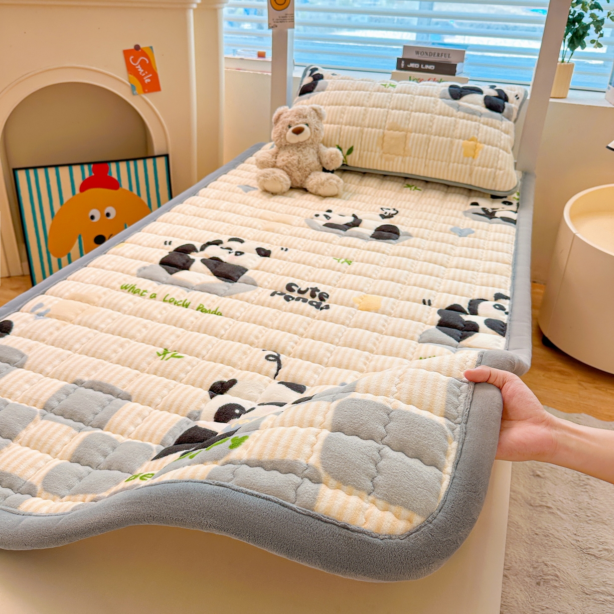 91家纺网 家纺一手货源 找家纺 （总）爱思凯家纺 2025新款水晶边-牛奶绒学生床褥-第三批