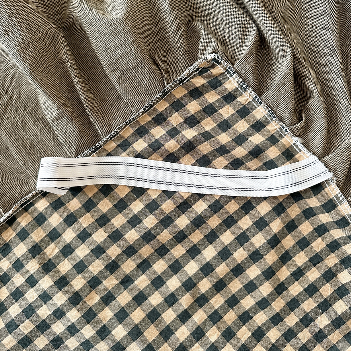 91家纺网 家纺一手货源 找家纺 笠裙家纺 2025新款A类色织全棉纯棉水洗棉床裙四件套 芸素绿