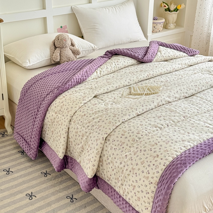 91家纺网 家纺一手货源 找家纺 宜梦家居 2025新款全棉纯棉豆豆被被子被芯 BT-栖居小兔