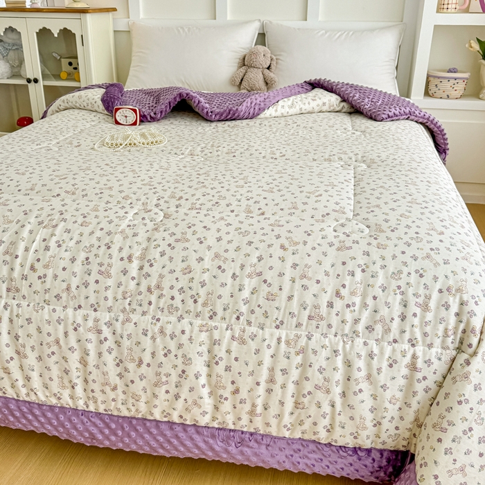 91家纺网 家纺一手货源 找家纺 宜梦家居 2025新款全棉纯棉豆豆被被子被芯 BT-栖居小兔