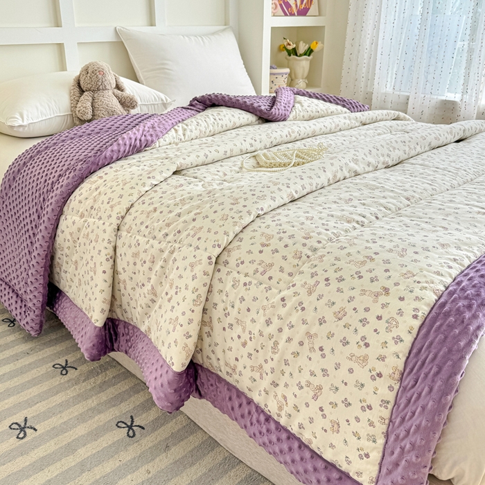 91家纺网 家纺一手货源 找家纺 宜梦家居 2025新款全棉纯棉豆豆被被子被芯 BT-栖居小兔