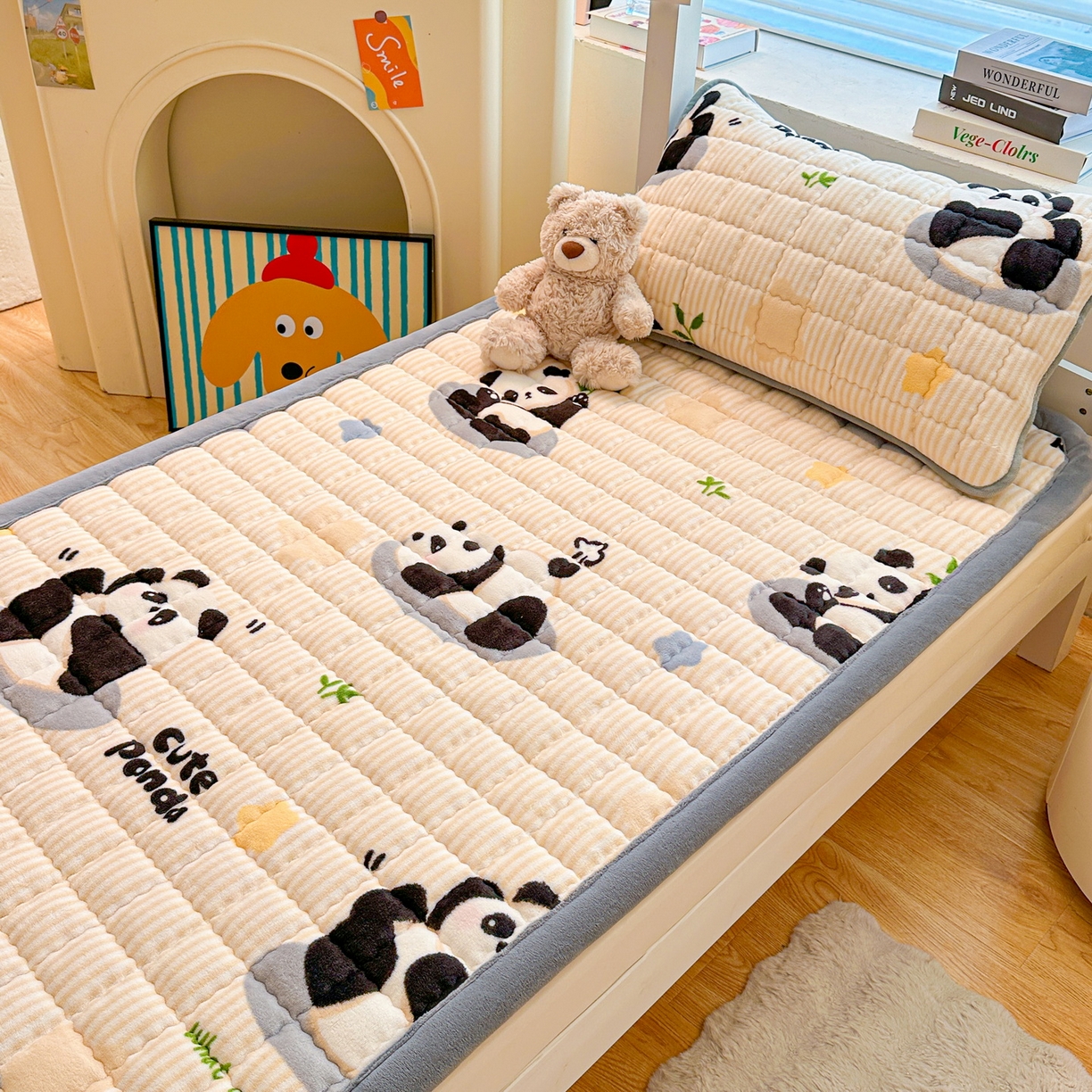 91家纺网 家纺一手货源 找家纺 （总）爱思凯家纺 2025新款水晶边-牛奶绒学生床褥-第三批