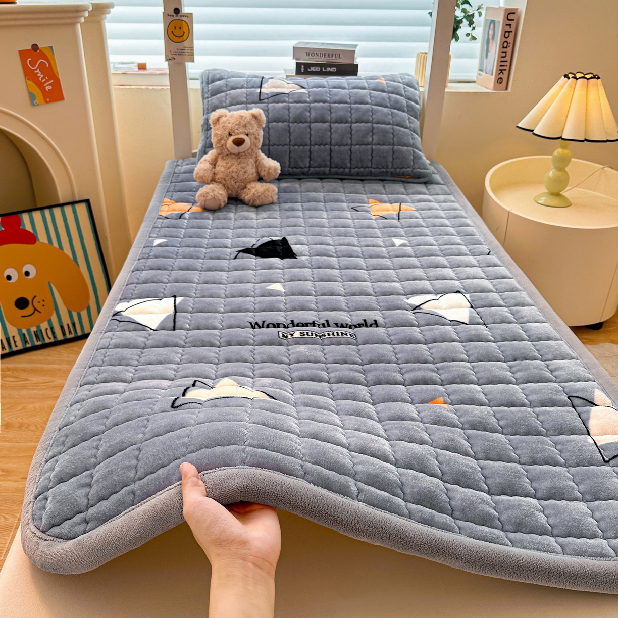 91家纺网 家纺一手货源 找家纺 （总）爱思凯家纺 2025新款水晶边-牛奶绒学生床褥-第三批