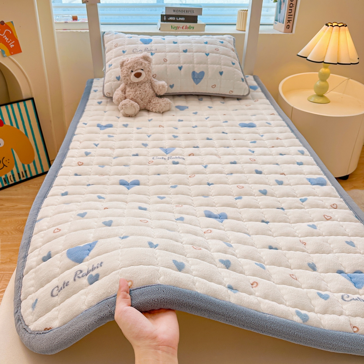 91家纺网 家纺一手货源 找家纺 （总）爱思凯家纺 2025新款水晶边-牛奶绒学生床褥-第三批