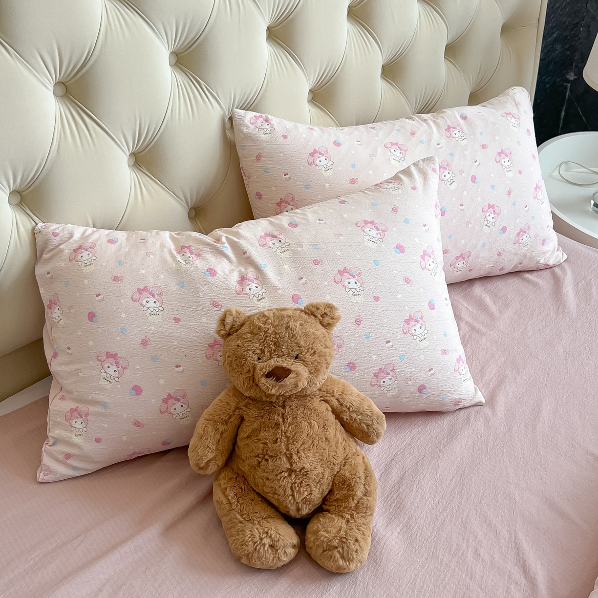 91家纺网 家纺一手货源 找家纺 韩巢家纺 2025新款双层纱床上用品四件套热销款超柔学生宿舍床单被套三件套 小美冰激凌