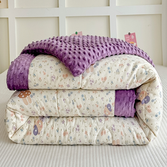 宜梦家居 2025新款全棉纯棉豆豆被被子被芯 BT-碎花兔熊