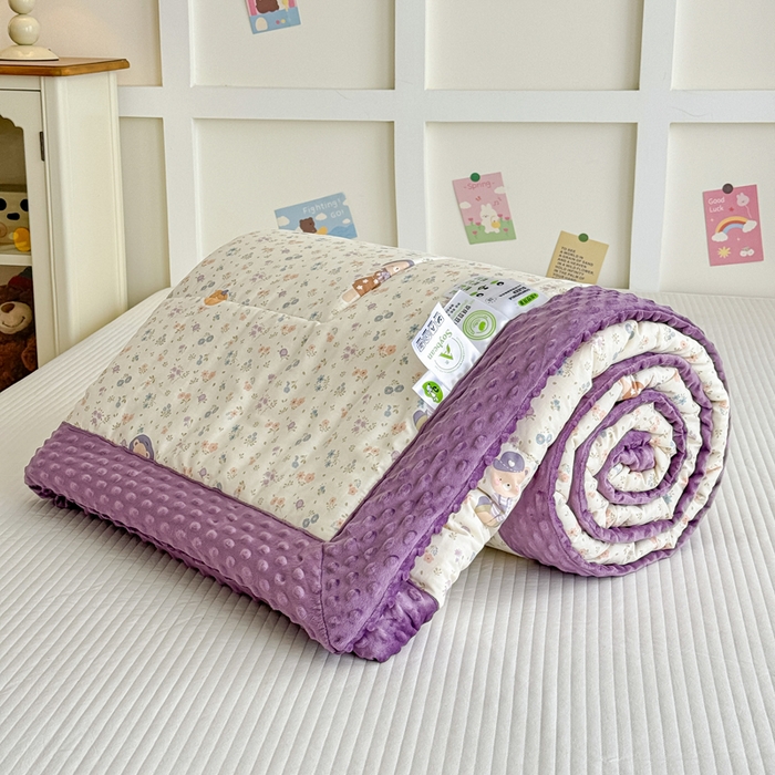 91家纺网 家纺一手货源 找家纺 宜梦家居 2025新款全棉纯棉豆豆被被子被芯 BT-碎花兔熊