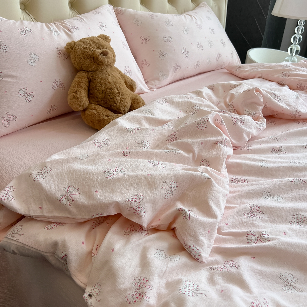 91家纺网 家纺一手货源 找家纺 韩巢家纺 2025新款双层纱床上用品四件套热销款超柔学生宿舍床单被套三件套 心愿