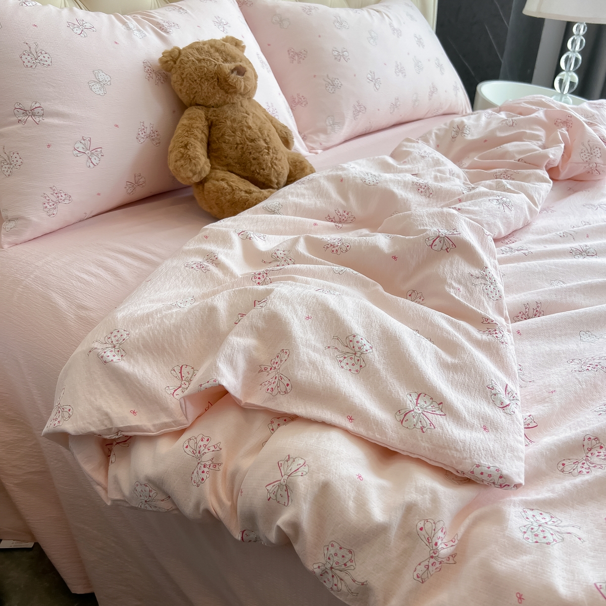 91家纺网 家纺一手货源 找家纺 韩巢家纺 2025新款双层纱床上用品四件套热销款超柔学生宿舍床单被套三件套 心愿