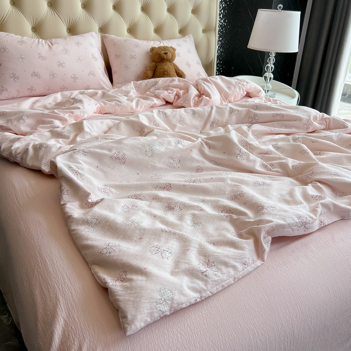 91家纺网 家纺一手货源 找家纺 韩巢家纺 2025新款双层纱床上用品四件套热销款超柔学生宿舍床单被套三件套 心愿