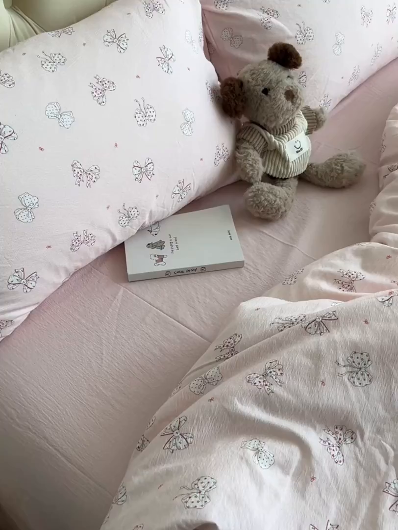 91家纺网 家纺一手货源 找家纺 韩巢家纺 2025新款双层纱床上用品四件套热销款超柔学生宿舍床单被套三件套 心愿