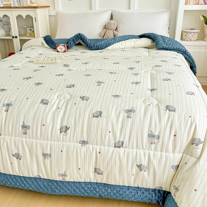 91家纺网 家纺一手货源 找家纺 宜梦家居 2025新款全棉纯棉豆豆被被子被芯 BT-跳跳象