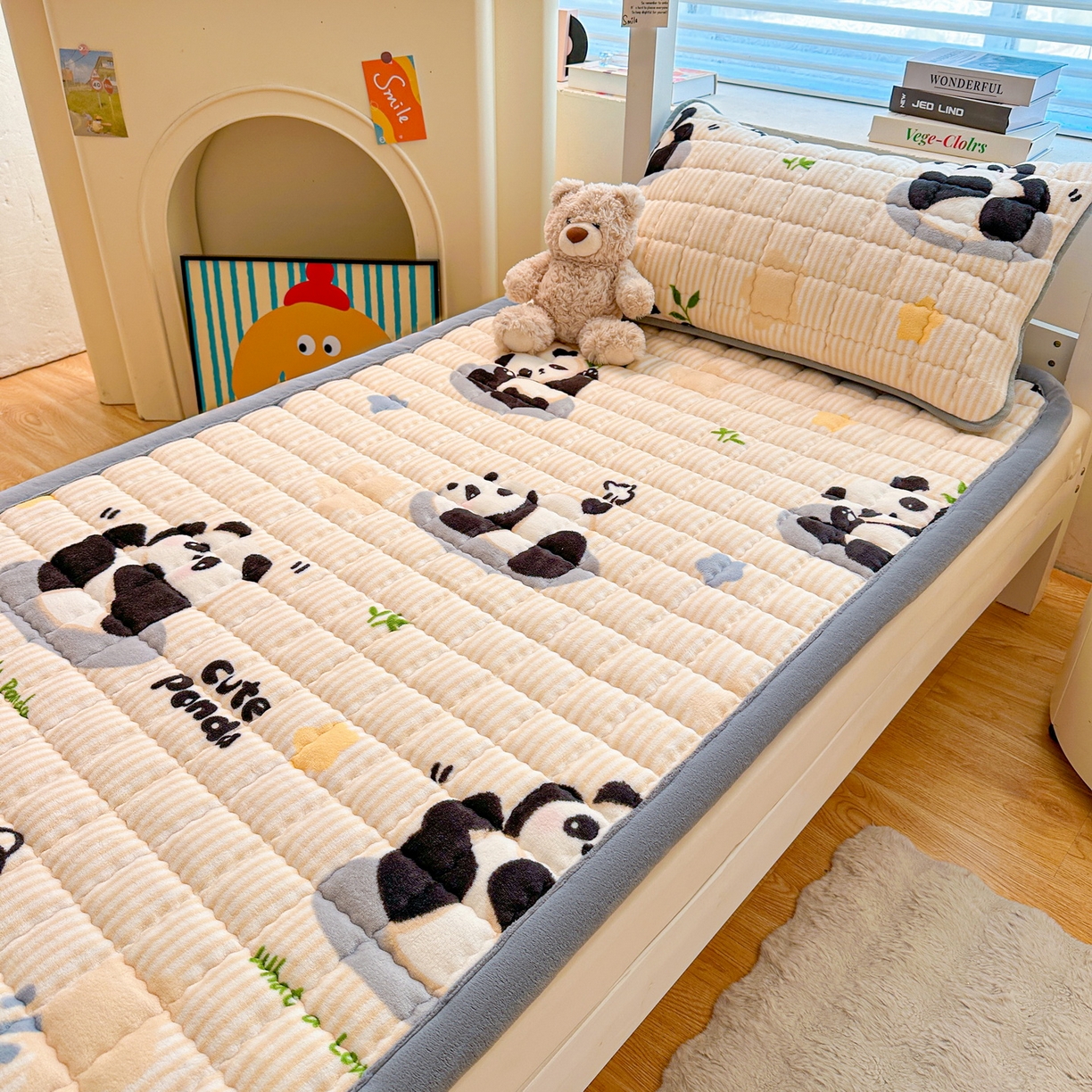 91家纺网 家纺一手货源 找家纺 （总）爱思凯家纺 2025新款水晶边-牛奶绒学生床褥-第三批