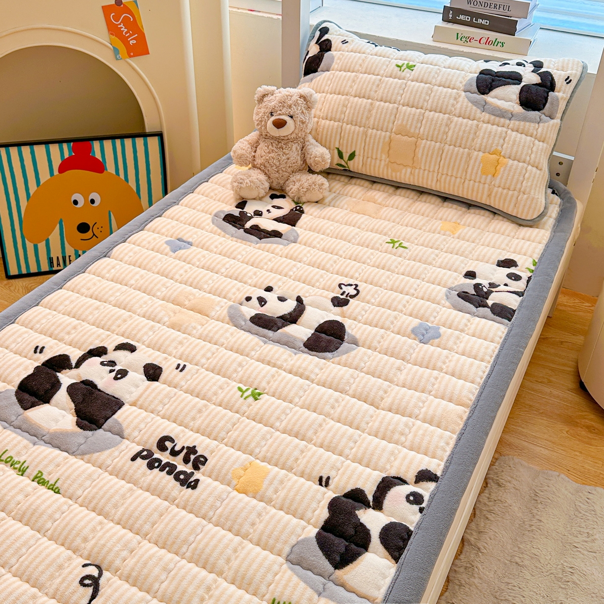 91家纺网 家纺一手货源 找家纺 （总）爱思凯家纺 2025新款水晶边-牛奶绒学生床褥-第三批