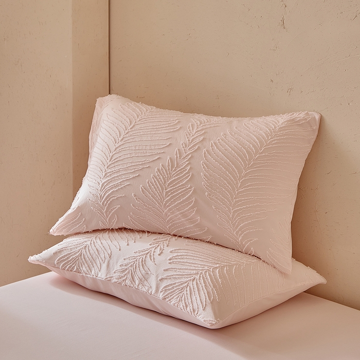 91家纺网 家纺一手货源 找家纺 缘生活  2025年新款剪花针叶四件套四季款（民宿首选） 剪花针叶-浅粉