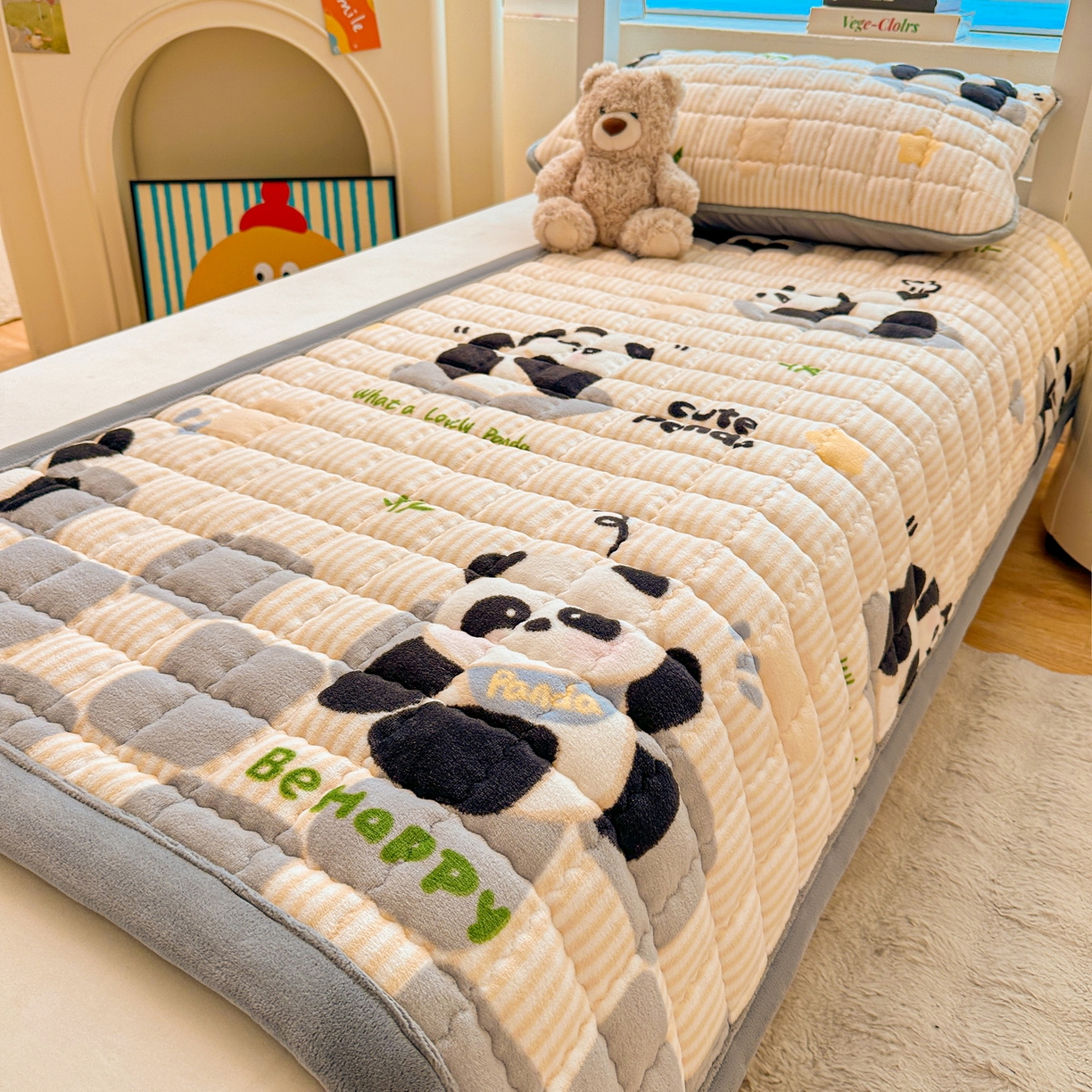 91家纺网 家纺一手货源 找家纺 （总）爱思凯家纺 2025新款水晶边-牛奶绒学生床褥-第三批