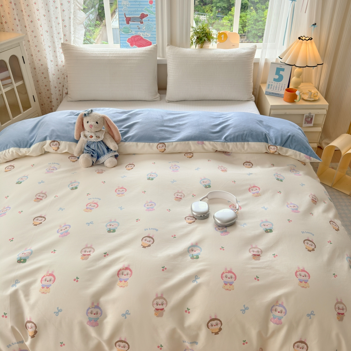 91家纺网 家纺一手货源 找家纺 清雅福 2025新款秋冬新品全棉印花棉加绒单被套单品被套被套单件 棉绒-大眼公仔