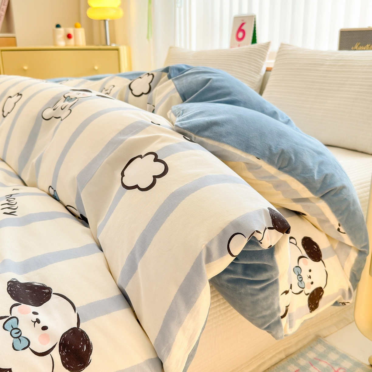 91家纺网 家纺一手货源 找家纺 （总）清雅福 2025新款秋冬新品全棉印花棉加绒单被套单品被套被套单件