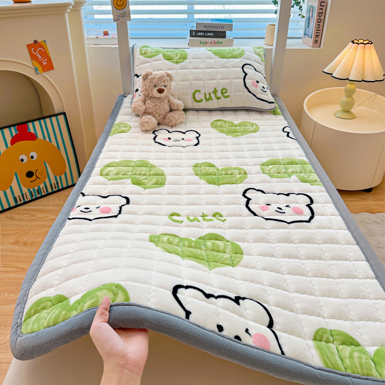 91家纺网 家纺一手货源 找家纺 （总）爱思凯家纺 2025新款水晶边-牛奶绒学生床褥-第三批