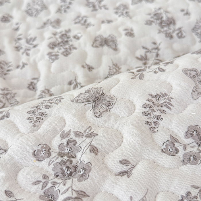 91家纺网 家纺一手货源 找家纺 999家纺 2025秋冬新款A类云感原麻双层纱床盖三件套四季通用炕盖夹棉床单床褥(提供买家秀) 浅画【简约款】