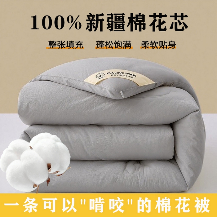 91家纺网 家纺一手货源 找家纺 （总）VIP被业 2025新款水洗棉皱皱纱新疆棉冬被被芯