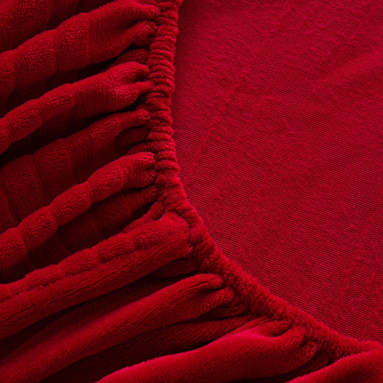 91家纺网 家纺一手货源 找家纺 推推家纺 2025新款雕花加厚牛奶绒床笠 条纹时代-酒红