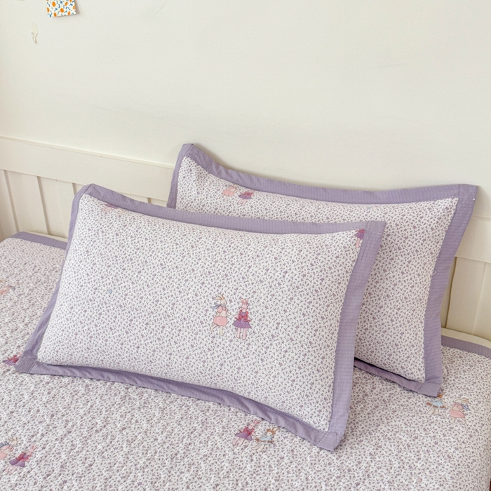 91家纺网 家纺一手货源 找家纺 999家纺 2025秋冬新款A类云感原麻双层纱床盖三件套四季通用炕盖夹棉床单床褥(提供买家秀) 寻梦紫【简约款】