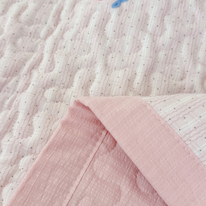 91家纺网 家纺一手货源 找家纺 999家纺 2025秋冬新款A类云感原麻双层纱床盖三件套四季通用炕盖夹棉床单床褥(提供买家秀) 樱桃格【简约款】