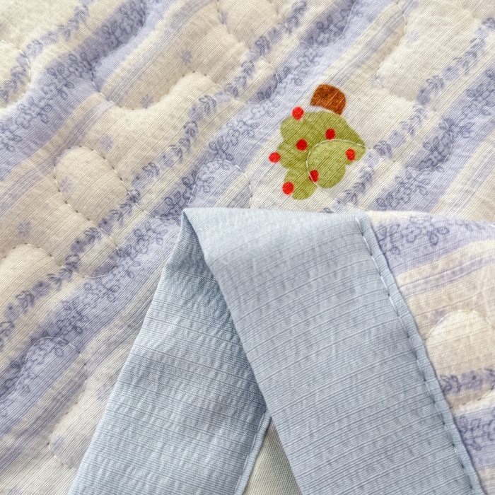 91家纺网 家纺一手货源 找家纺 999家纺 2025秋冬新款A类云感原麻双层纱床盖三件套四季通用炕盖夹棉床单床褥(提供买家秀) 条纹象【简约款】